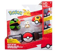 Pokémon PKW3644 Clip and Go Belt Set - Darkball, Reball & Tragosso, Official Set with Figure