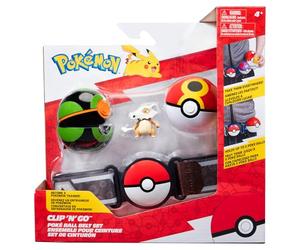 Pokémon PKW3644 Clip and Go Belt Set - Darkball, Reball & Tragosso, Official Set with Figure