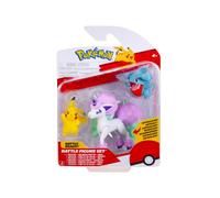 Pokémon PKW4097 Battle Figure 3 Pack - Includes 5cm Pikachu & Gible and 7.5cm Galarian Ponyta