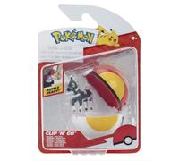 Pokémon PKW4149 - Clip and Go Pokéball - Elezeba and Turboball, Official Pokéball with Movable 5 cm Figure