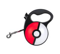 Pokémon Poké Ball Retractable Dog Lead, Pet Leash - 16 Ft. Retractable Dog Lead with Reflective Tape, Handbrake, Lock, Comfort Grip and Metal Clip