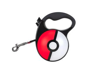 Pokémon Poké Ball Retractable Dog Lead, Pet Leash - 16 Ft. Retractable Dog Lead with Reflective Tape, Handbrake, Lock, Comfort Grip and Metal Clip