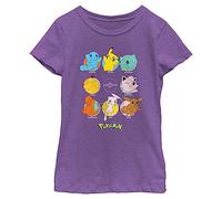 Pokemon Poke Girls Short Sleeve Tee Shirt, Purple Berry, X-S
