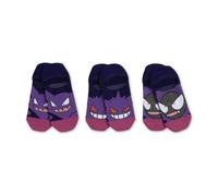 Pokemon Pokémon Center: Gastly, Haunter & Gengar Terrifying Trio No-Show Socks (3 Pairs) (One Size-Adult), Purple