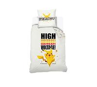 Pokemon - Pokemon Pikachu High Voltage Duvet Cover 140 x 200 cm + Pikachu Pillowcase 63 x 63 cm - White - 100% Cotton