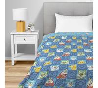 Pokemon Power Squares Full Quilted Throw Blanket Adults Boys Girls, Soft Lightweight Bedding for Bed, or Couch, 60 x 90 inches