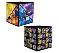 Pokemon Officially Licensed Storage Boxes | 2 pack Foldable Storage Cubes Pow Pow Design with Pikachu | Perfect For Organising Children's Room, Kids Playroom, 30 x 30cm