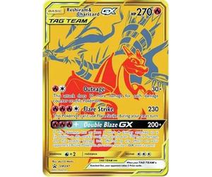 Pokemon - Reshiram & Charizard GX - SM247 - Full Art - Gold Promo Card