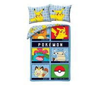 Pokemon Bed Set Ready for Battle - Duvet Cover 140 x 200 cm + Pillowcase 70 x 90 cm - Reversible - 100% Cotton - Multicoloured