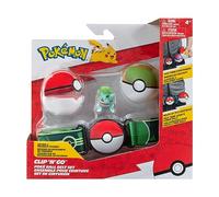 Pokémon PKW3160 Set-2-Inch Bulbasaur Battle Figure with Clip N Go Belt Plus Nest Ball and Pokéball Accessories