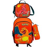 Pokemon Set Funcional 42x32x15 Cm 22l Wheeled Backpack 3 Units