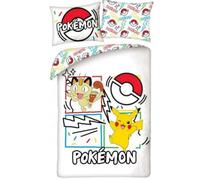 POKEMON PIKACHU and MEOWTH - Duvet Cover 140 x 200 cm + Pillowcase 70 x 90 cm - Reversible - 100% Polyester - Multicoloured