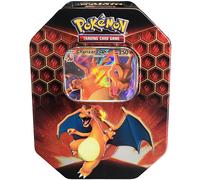Pokemon SM11.5 Hidden Fates Gx Tin- Charizard + 1 of 3 Foil Pokémon-GX Cards + 4 Booster Pack, Multicolor