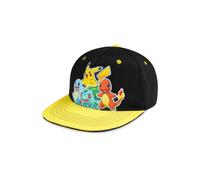 Pokemon Bucket Hat for Kids Unisex Baseball Cap Pikachu Adjustable Strap Trucker Cap Sun Hat for Kids Snapback Hat Summer Accessories Pokemon Gifts (Black/Yellow)