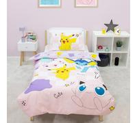 Pokémon Officially Licensed Single Kids Duvet Cover Set | Spirit Design Reversible 2 Sided Bedding with Matching Pillowcase | Childrens Single Bed Set | Polycotton