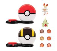 Pokémon Surprise Attack Game - 2-Inch Larvitar and Scorbunny with Poké Ball and Ultra Ball plus 6 Attack Discs