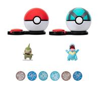 Pokémon Surprise Game-2-Inch Axew with Poke 2-Inch Totodile with Net Ball Plus Six Attack Discs