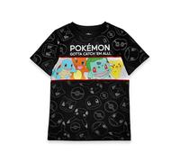 Pokemon T-Shirts for Boys | Kids Green OR Black Top | Pikachu Squirtle Bulbasaur Charmander Characters Clothing Merchandise 5-6 Years