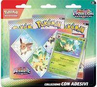 Pokémon TCG: Leafeon Scarlet and Violet Expansion Sticker Collection - Prismatic Evolutions (one Holographic Promo Card and Three Expansion Packs)