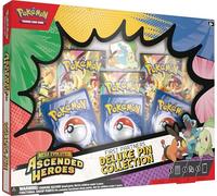 Pokémon TCG: Mega Evolution-Ascended Heroes First Partners Deluxe Pin Collection (3 Foil Promo Cards, 1 Deluxe Pin & 5 Booster Packs)