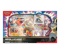 Pokémon TCG: Mega Lucario ex Figure Collection (1 Etched Foil Promo Card, 1 Oversize Promo Card, 5 Booster Packs & 1 Mega Lucario Figure)