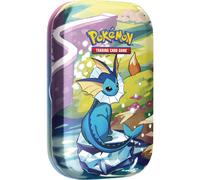 Pokemon TCG: Scarlet & Violet -Prismatic Evolutions Mini Tin - Vaporeon (2 Booster Packs & 1 Coin)