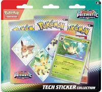 Pokémon TCG: Scarlet & Violet-Prismatic Evolutions Tech Sticker Collection - Leafeon (1 Foil Promo Card & 3 Booster Packs)