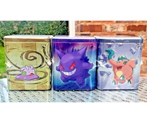 POKEMON TCG STACKING TIN 2024 Q1 X3 ART SET PSYCHIC METAL DRAGON TYPE SEALED