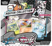 Pokémon TCG Unova Poster Collection – SV Black Bolt & White Flare – 3 Foil Promos, 4 Boosters