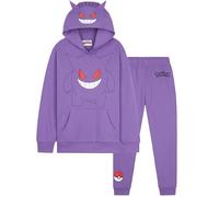 Pokemon Tracksuit Boys, Hoodie & Joggers 2 Pcs Outfit Set, Loungewear Sports Activewear Teen Clothing, Anime Gifts for Boys (11-12 Years, Purple Gengar)