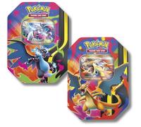 Pokemon Trading Card Game Mega Charizard Big Tin 4 Envelopes Latin Spanish