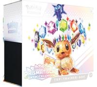 Pokémon Trading Card Game: Top Trainer Box Crimson & Purple, Prismatic Evolutions (1 Full Frame Promo Card, 9 Booster Packs & Premium Accessories)