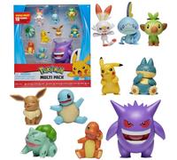 PoKéMoN Ultimate Battle Multi 10 Pack Action Figures - Gengar, Pikachu, Charmander, Squirtle, Bulbasaur, Eevee, Sobble, Grookey, Scorbunny & Munchlax - Official Authentic Details
