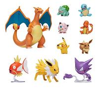 Pokémon Ultimate Deluxe Multi Pack of 10 Figures, Glurak, Karpador, Alpollo, Eeve, Glumanda, Schiggy, Pikachu, Bisasam, Pummeluff, Blitza, Official Pokemon