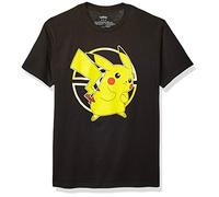 Pokémon Unisex Gold Pokeball Pikachu Active T Shirt, Black, XXL