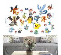 Pokemon® Wall Sticker for Bedroom Mural Wall Decal Art Wallpaper Sticker for Nursery Size 70 x 35 cm x 2 Sheets Pokemon® Wall Stickers