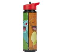Pokémon Water Bottle 600ml - Pikachu & Squirtle Design, Leak Proof Flip-Up Spout, Secure-Seal Lid with Carry Loop, BPA-Free Kids & Adults Drinks Bottle