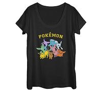 Pokémon Women's Gotta Catch Eeveelutions T-Shirt, Black, XXL