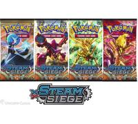 Pokemon XY Steam Siege 4 Booster Packs - All 4 Types - Brand New And Sealed