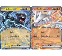 Pokemon - Zekrom ex 034/086 & Reshiram ex 020/086 - Black Bolt White Flare - Double Rare - 2 Card Lot
