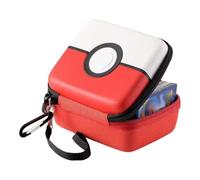 Pokemon | Zipped Trading Card Storage Box/Bag | Holds 400+ Cards | With Wrist Strap | Red