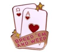 Poker Brooch Universe Novel Fiction Playing Card Brooch Breed Weep Words Pin Poker Of Red Heart Pin Creative Words Pin Brooch Heart Aces Club Jacket Bag Pin Women Girls Jewelry Gift