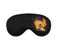 Poker Card Flames Sleep Mask Eye Cover for Sleeping Men Women Light Blocking Travel Blindfold