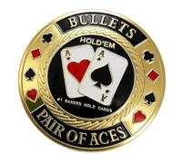 Poker Card Guard Gone Fishing Pair of Jacks Gold-Tone(Pair of Aces)