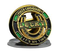 Poker Card Guard Las Vegas Lucky Chip Challenge Coin with Plastic Case Decision Coin Collection Gift