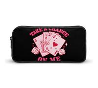 Poker Card Take A Chance on Me Cosmetic Bag Makeup Organizer Pencil Case Large Capacity Pouch for Travel