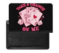 Poker Card Take A Chance on Me Passport Holder Travel Wallet Protective Case with Card Slots