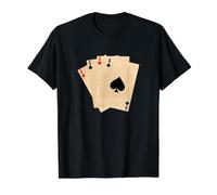 Poker Cards Aces Heart Spades Cross Diamonds Value Graphic T-Shirt, Men, Black, S