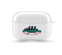 Poker Cards Chips on Table Earbuds Case Compatible with AirPods Pro | Cute Wireless Headphones Cover with Carabiner