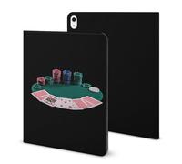 Poker Cards Chips on Table Funny Tablet Case with Pen Slot Lightweight Hard Protective Cover Compatible with iPad 2020/Pro 2020/Pro 2021/Air4/Air5